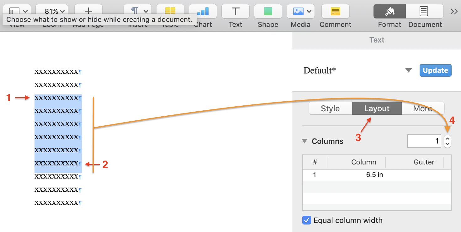 Select, Layout, and Columns